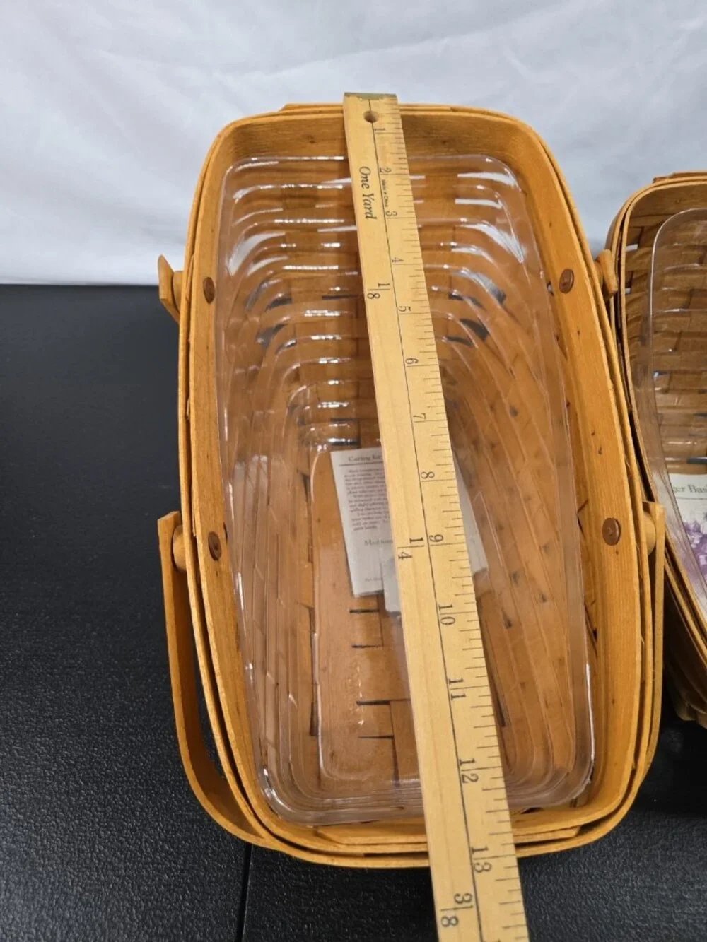 Longaberger Basket Set of 2 with Plastic Liners 1994 And 1995